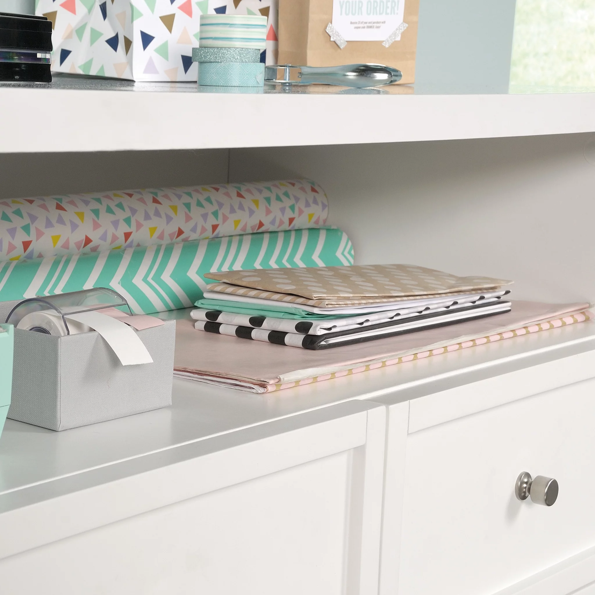 Sauder Craft Pro 4 Drawer Storage Cabinet in White
