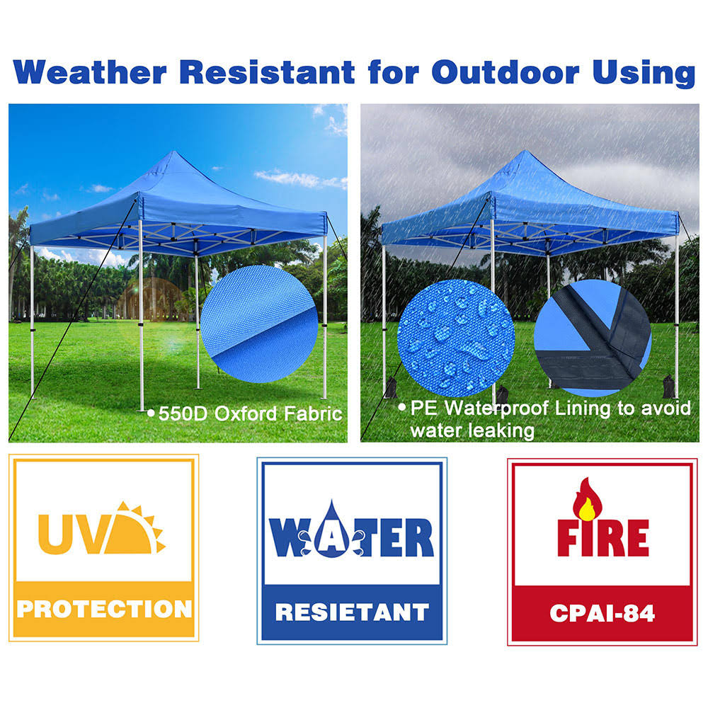 Instahibit 10x10 ft Pop Up Canopy Tent Commercial Instant Shelter Flea Market Canopy w/ Roller Bag