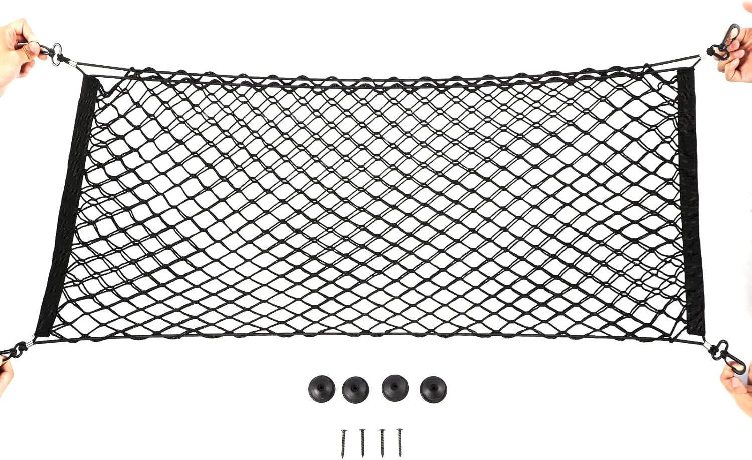Voodonala 40 x 18 Inches Universal Mesh Envelope Trunk Cargo Storage Organizer Net for Cars, Vans, Trucks and SUVs, for Jeep, for Dodge, for Toyota