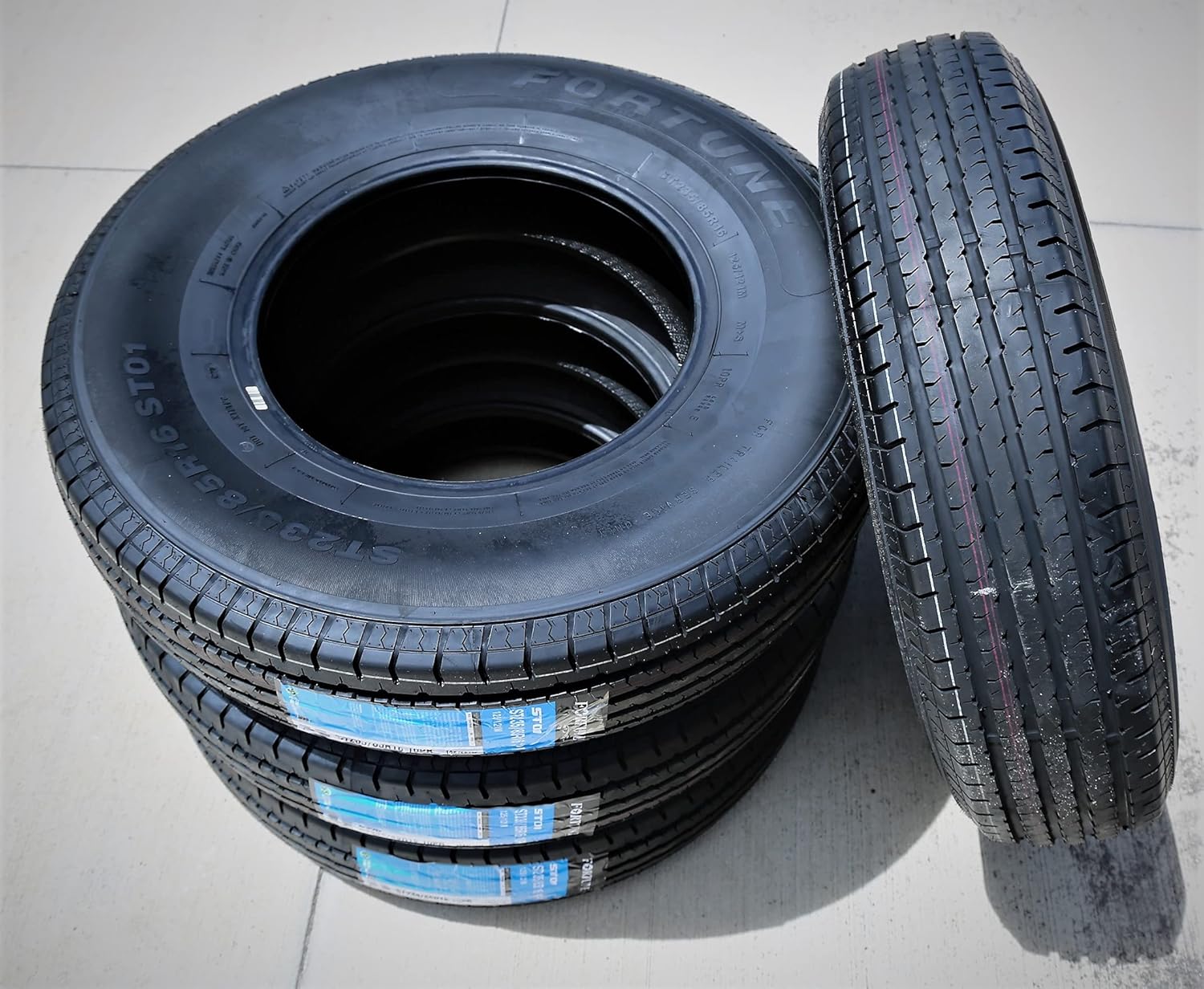 Fortune ST01 Premium Trailer Radial Tire-ST235/85R16 235/85/16 235/85-16 125/121M Load Range E LRE 10-Ply BSW Black Side Wall