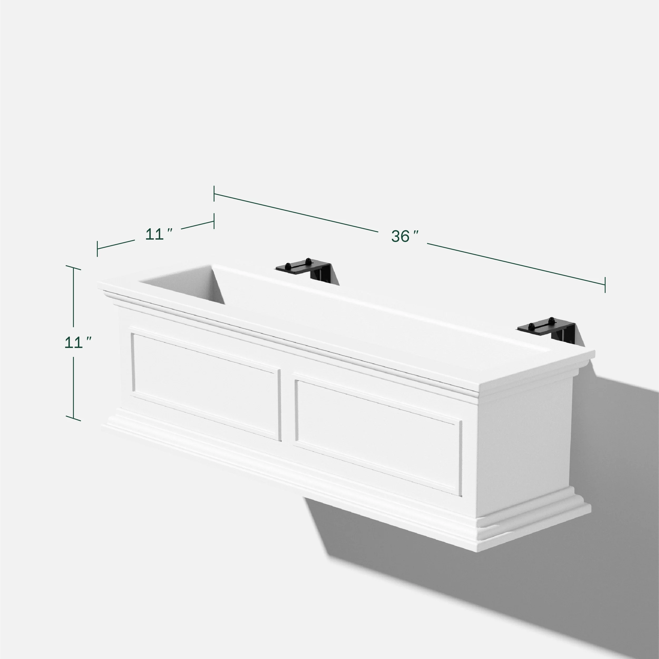 Veradek Brixton Railing Window Box 36" Planter White White