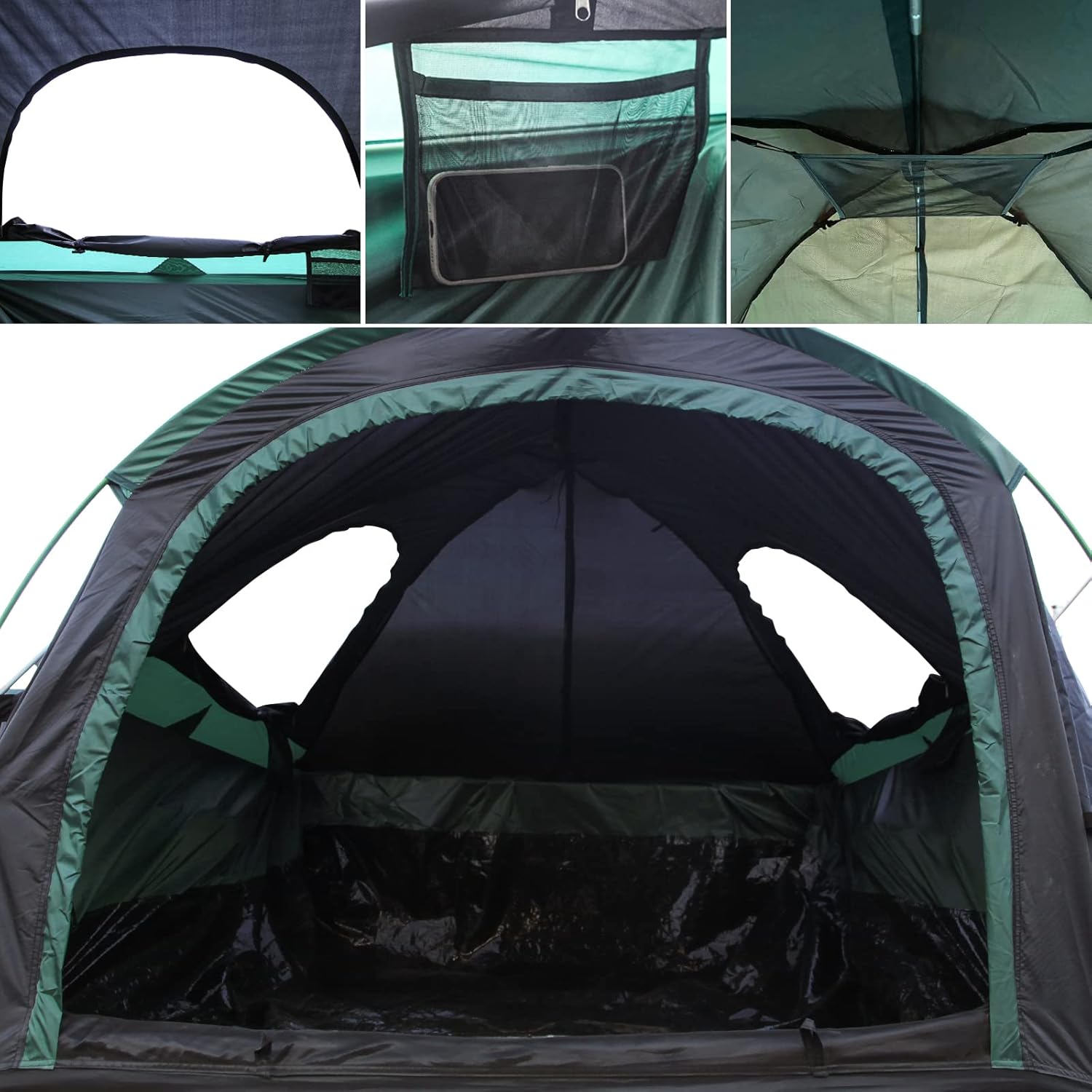 MR Full Size Truck Tent for Camping with Waterproof Rainfly, Double Layer for 2-Person Portable Truck Bed Tent, Car Bed Camp Tents for Pickup Trucks, Fits Mattresses 79-81", Vehicle Mounted Tent…