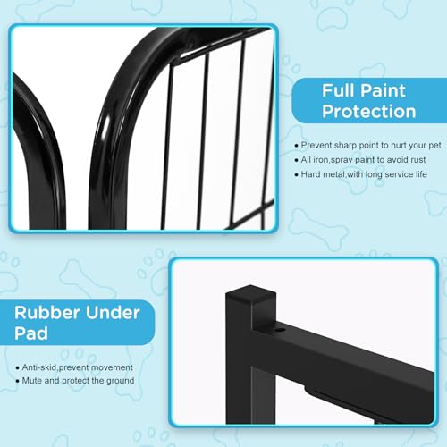 BestPet Dog Playpen Indoor 40 inch 16 Panels Metal Dog Pen Pet Dog Fence Outdoor Exercise Pen with Doors,Pet Puppy Playpen for RV Camping Yard, Black