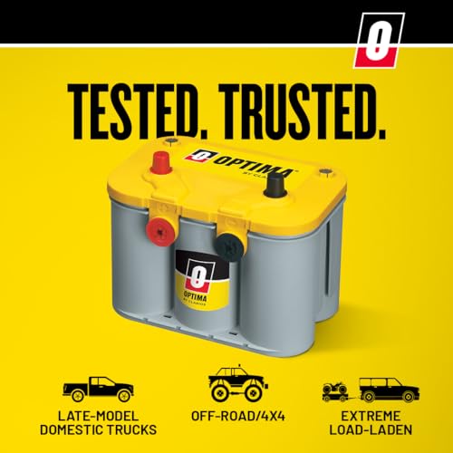 OPTIMA Batteries High Performance D51R YellowTop Dual Purpose Sealed AGM Car, Truck and SUV Battery, 450 CCA, Maintenance Free, Versitile Mounting