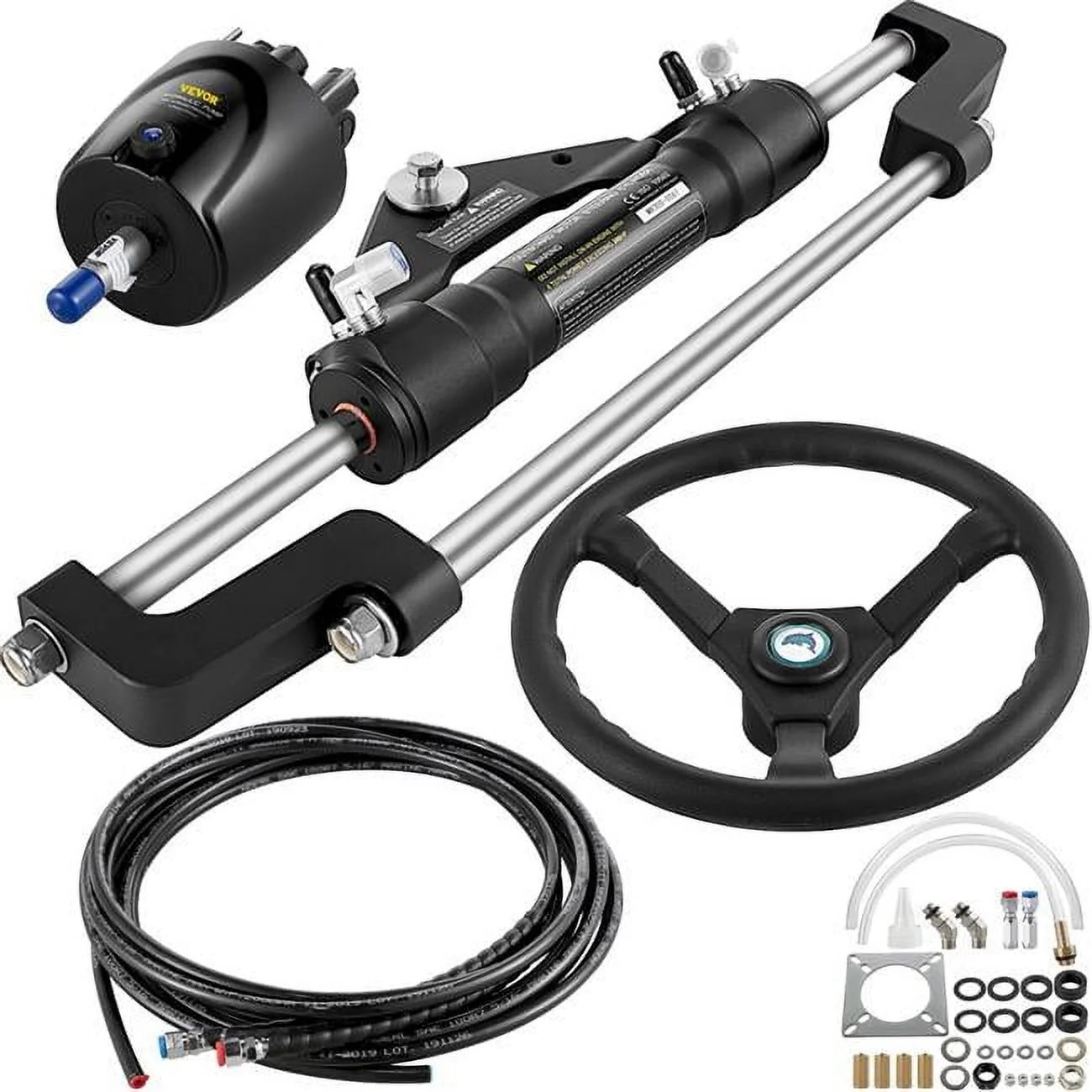 Vevor  300 HP Hydraulic Boat Steering Kit Helm Pump with 14 ft. Hydraulic Steering Hose for Boat Steering System - Curated Treasures Market