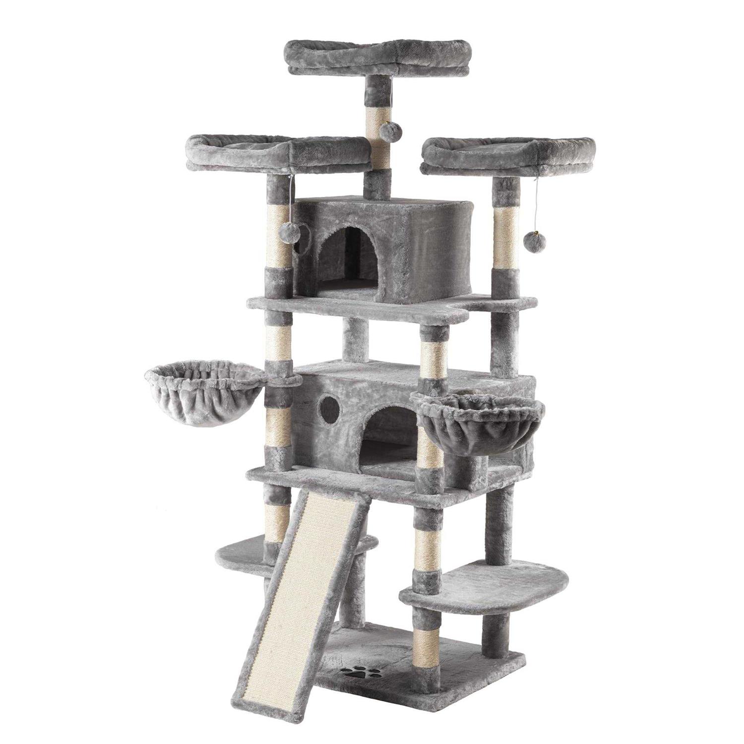 IMUsee 68 Inches Multi-Level Cat Tree for Large Cats/Big Cat Tower with Cat Condo/Cozy Plush Perches/Sisal Scratching - Pet Supplies online store