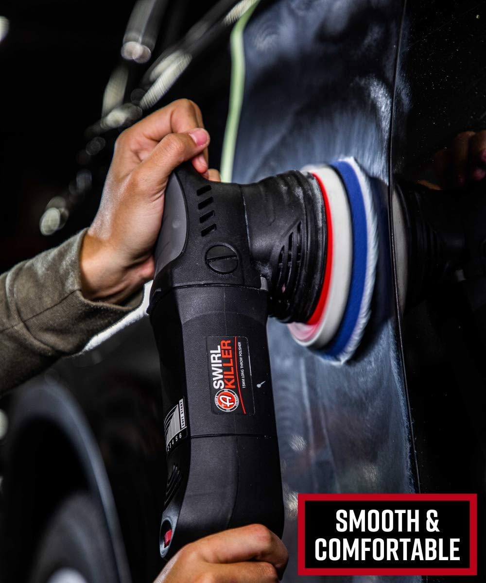 Adam&rsquo;s Swirl Killer 15mm Car Polisher - Buffer Polisher Dual Action Machine | Use W/Car Polish, Polishing Compound, or Car Scratch Remover | Detailing Car Wash Clay Bar Ceramic Coating
