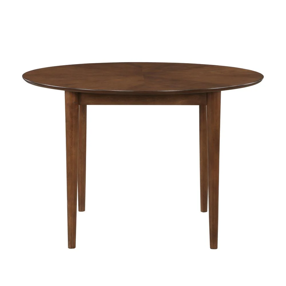 Comfort Pointe Bonito Burnt Orange Velvet 5-Piece Dining Set in Walnut Finish