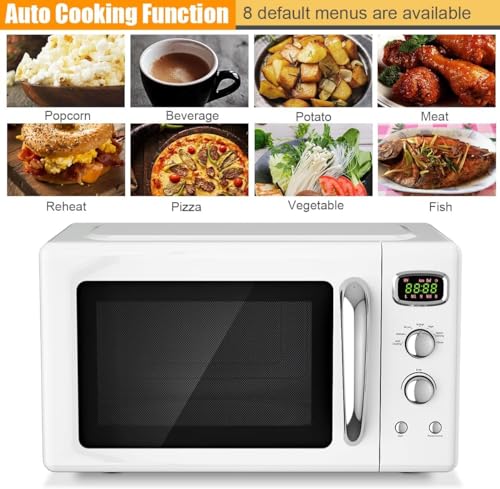 Retro Microwave Oven, SIMOE Compact Microwave Countertop