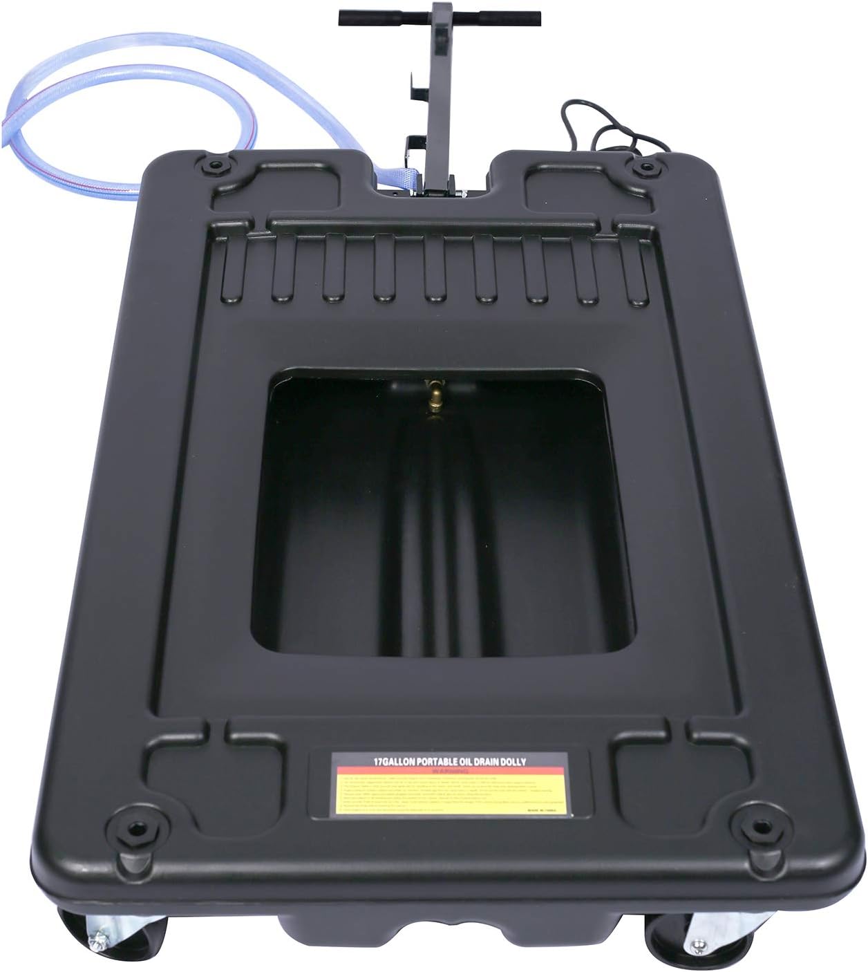 HomVent Portable Oil Drain Pan with Electric Pump, 17 Gallon Low Profile Oil Drain Pan Truck Oil Change Pan for Cars, Trucks, SUVs, etc.