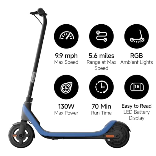 Segway Ninebot eKickScooter - Electric Scooter for Kids 6-14, w/t Adjustable Handlebar Height (Only C2 Pro) for Riders up to 132 lbs, Includes New Cruise Mode, UL-2272 Certified