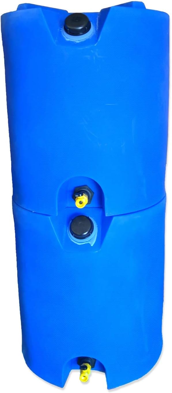 30 Gallon Stackable Emergency Water Storage Tank - 2 Tanks & Water Treatment Kit- BPA Free Food Grade Plastic - Survival Supply Barrel - Portable & Reusable