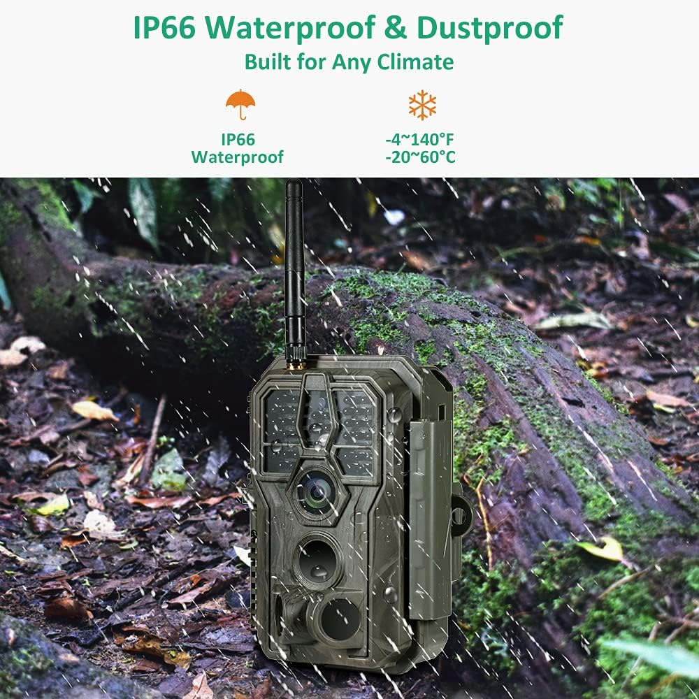 GardePro E8 Trail Camera Wi-Fi 32MP 1296P Fast 0.1s Trigger Speed Motion Activated 100ft Night Vision IP66 Waterproof