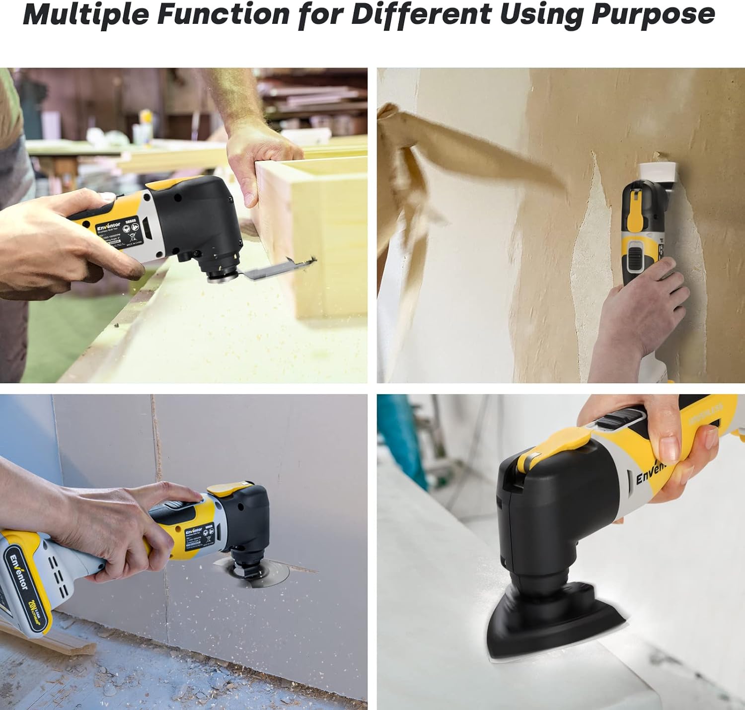 Oscillating Tool, ENVENTOR 2.5-Amp Oscillating Multitool With 6 Variable Speeds & 3&deg; Oscillating Angle and 28pcs Oscillating Saw Accessories and Carrying Bag
