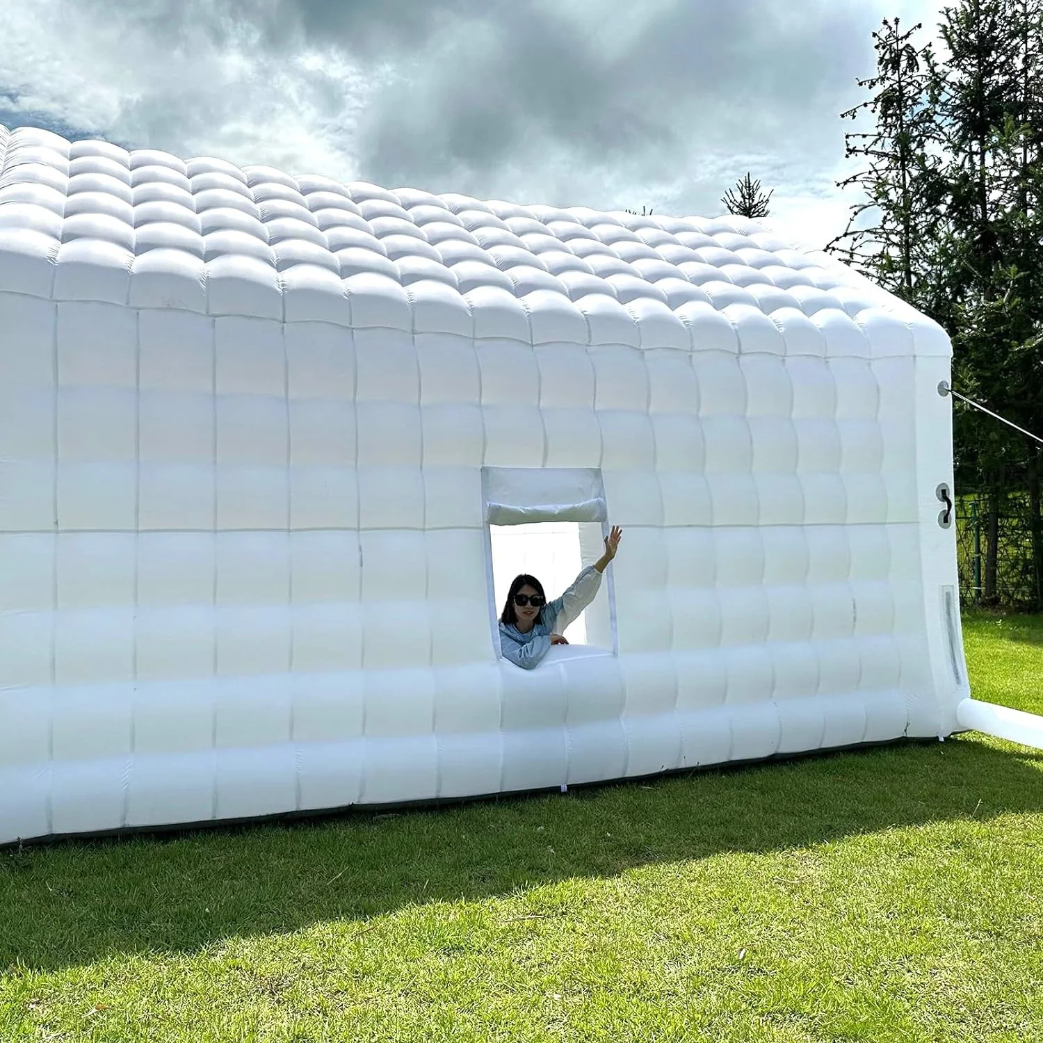WARSUN Large Black Inflatable Night Club 30x20x13Ft Inflatable Party Tent with Logo Area Disco Cube Gazebo Event House