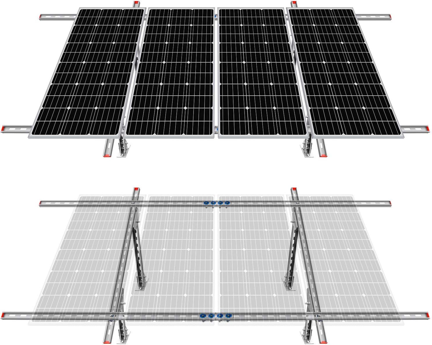 ECO-Worthy Adjustable Multi-Pieces Solar Panel Mounting Brackets Kit System for 1-4pcs Solar Panels