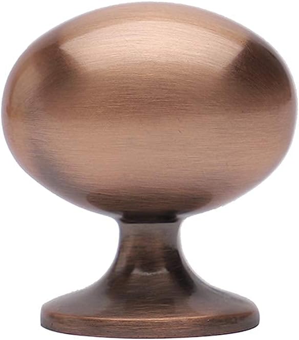 Cabinet Hardware Oval Mushroom Knob - 1-2/5 Diameter 36mm, 10 Pack (Brushed Satin Nickel) Pack of 2