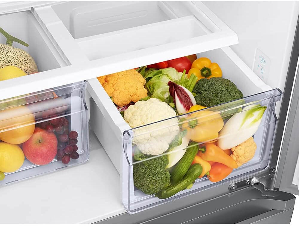 SAMSUNG RF18A5101SR 18 cu. ft. Smart Counter Depth 3-Door French Door Refrigerator in Stainless Steel
