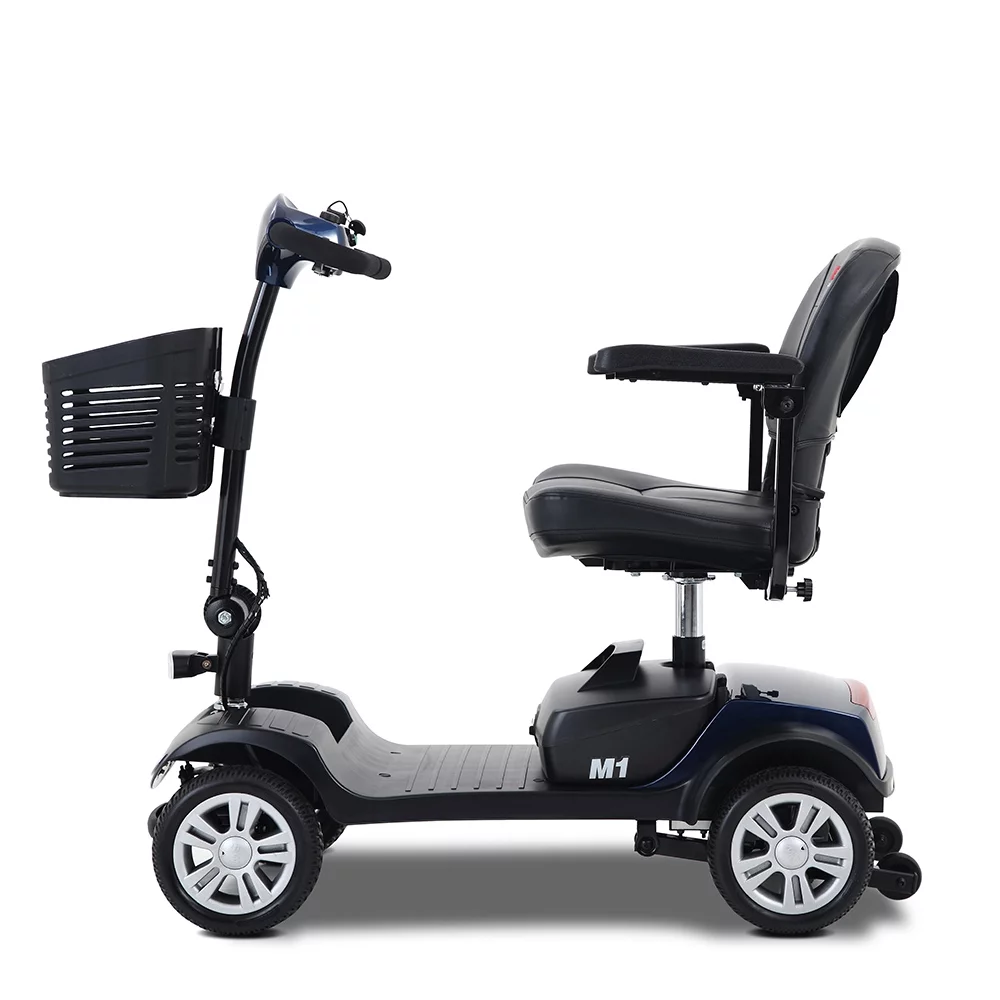 Travel Mobility Scooter, Heavy Duty Electric Scooters with 4 Anti-Tip Wheels, Compact Lightweight Mobility Scooters for Senior Adults Elderly, Foldable Mobility Scooter, Holds 300lbs, Purple