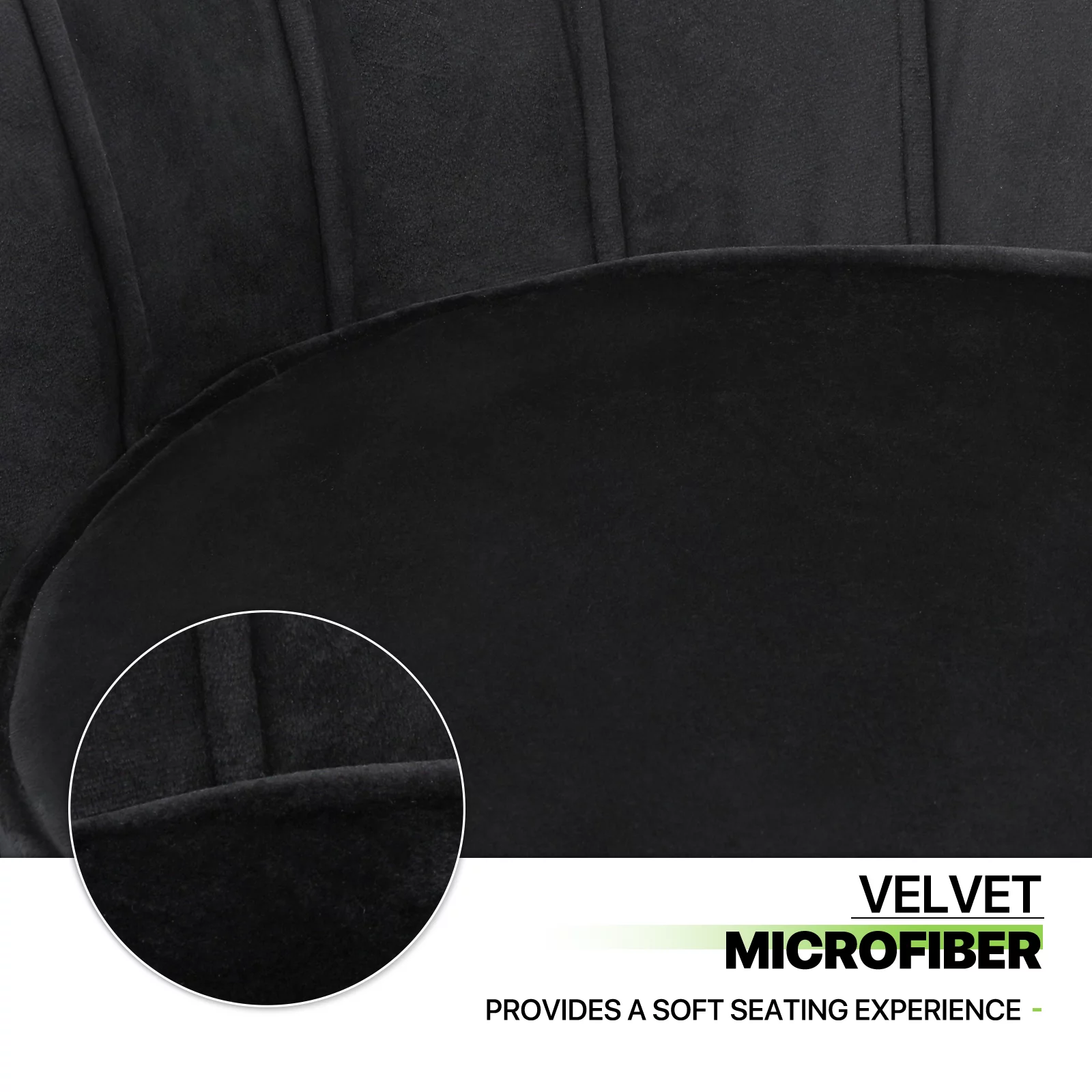 Magshion [CHAIR+PILLOW+FOOTSTOOL SET] Home Tufted Velvet Solo Sofa Ottoman Set with Cushion, Livingroom Accent Chair with Footrest Stool, Black