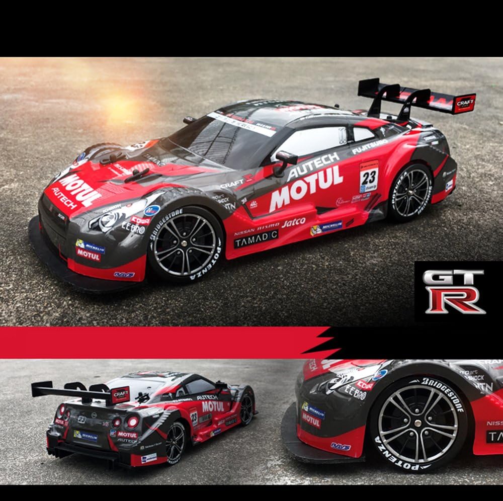 Super GT RC Sport Racing Drift Car, 1/16 Remote Control Car for Adults Kids Gifts, 4WD RTR Vehicle with 6 Battery and Drift Tires - Red