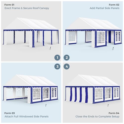 GREEN PARTY 20x40FT Party Tent Heavy Duty, Large Wedding Event Shelters with 7 Carry Bags & Removable Sidewalls, Outdoor Canopy Gazebo Commercial Tents for Parties Carport Camping Garden Patio