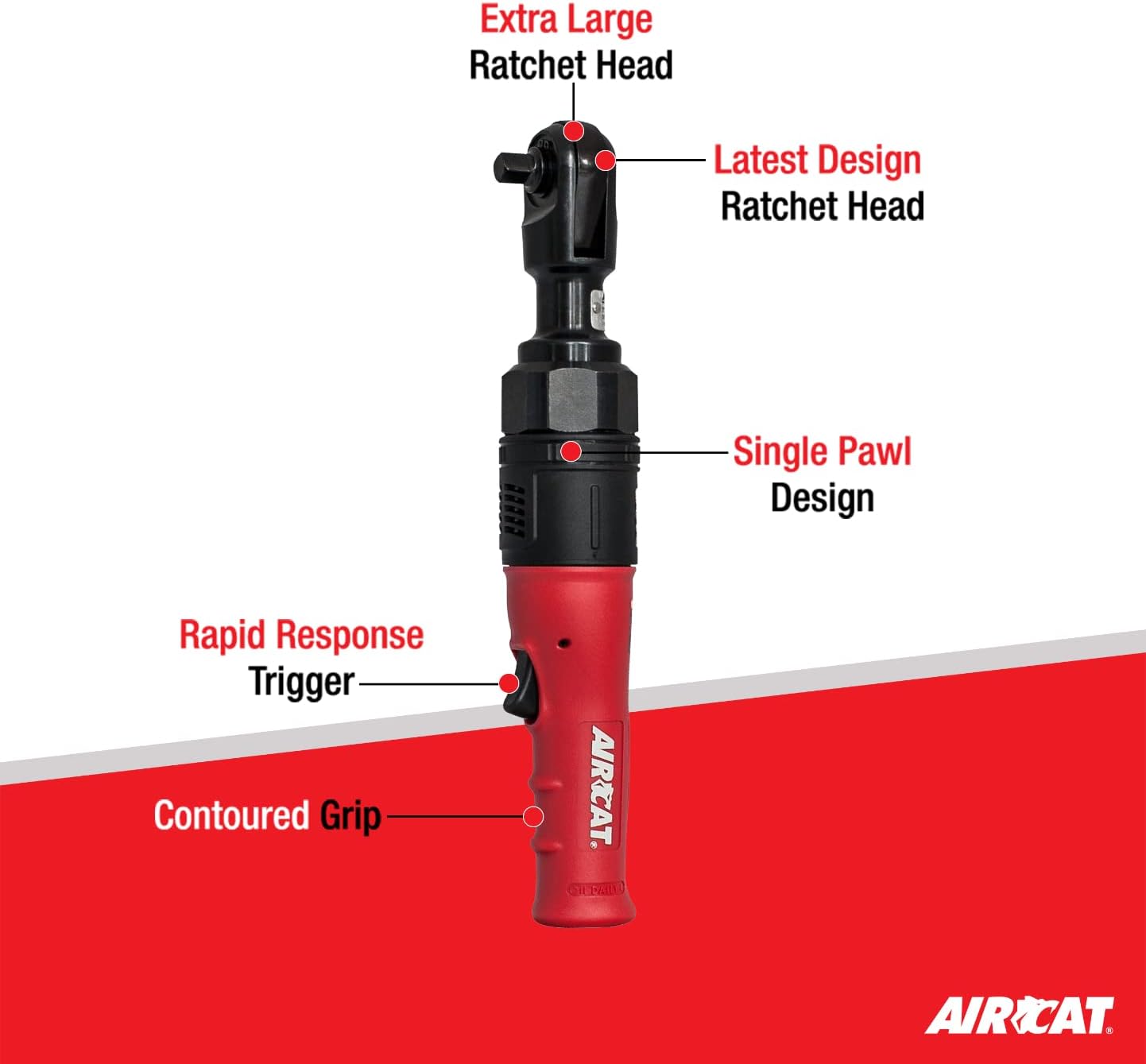 AIRCAT 805-HT-5 1/2-Inch High Torque Ratchet Wrench 130 ft-lbs