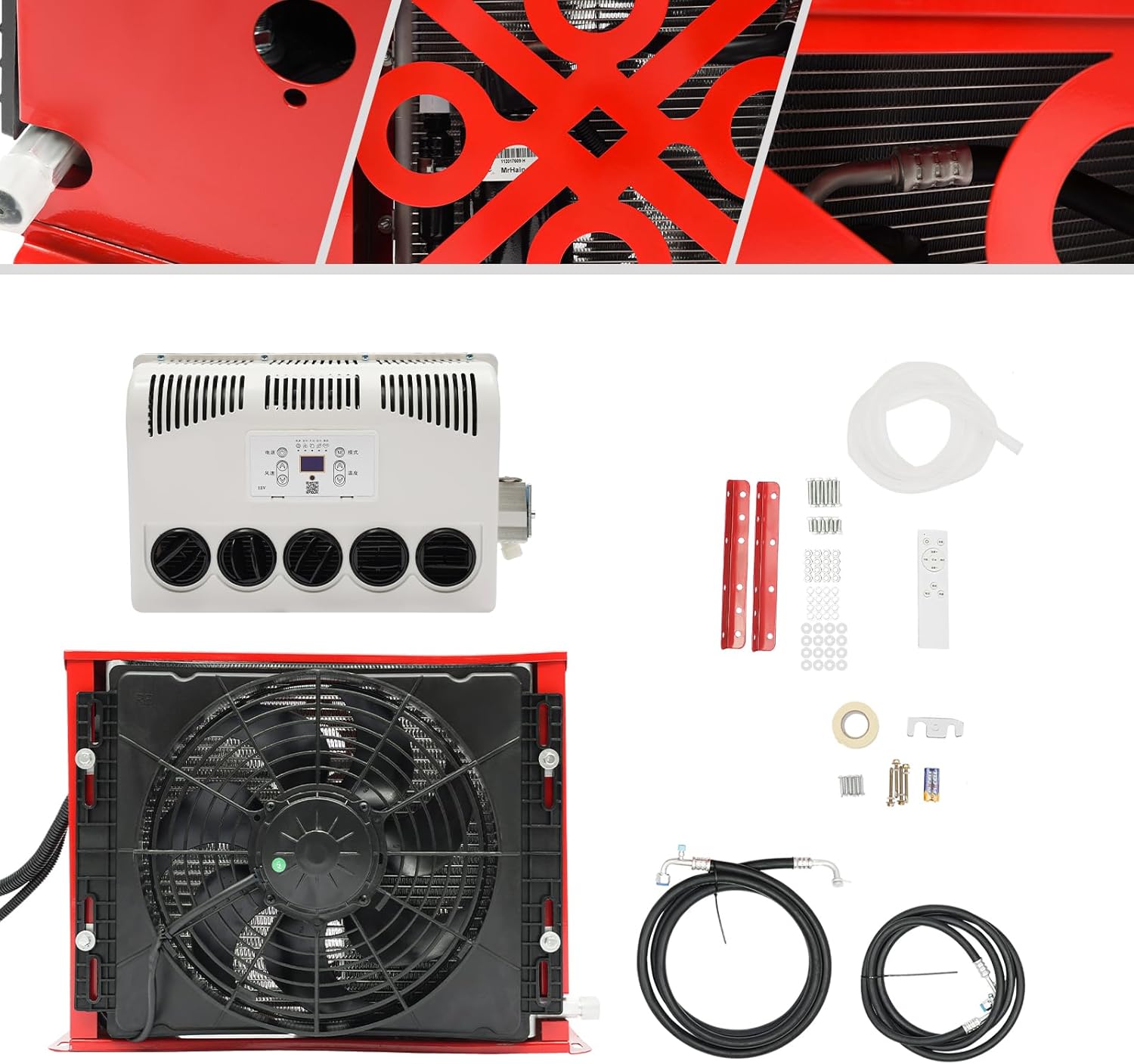 Truck Cab Air Conditioner 12V AC Fits Semi Trucks Bus RV Caravan Crane Excavator 11000 BTU Mini Split Air Conditioner for Commercial Vehicles Trailers