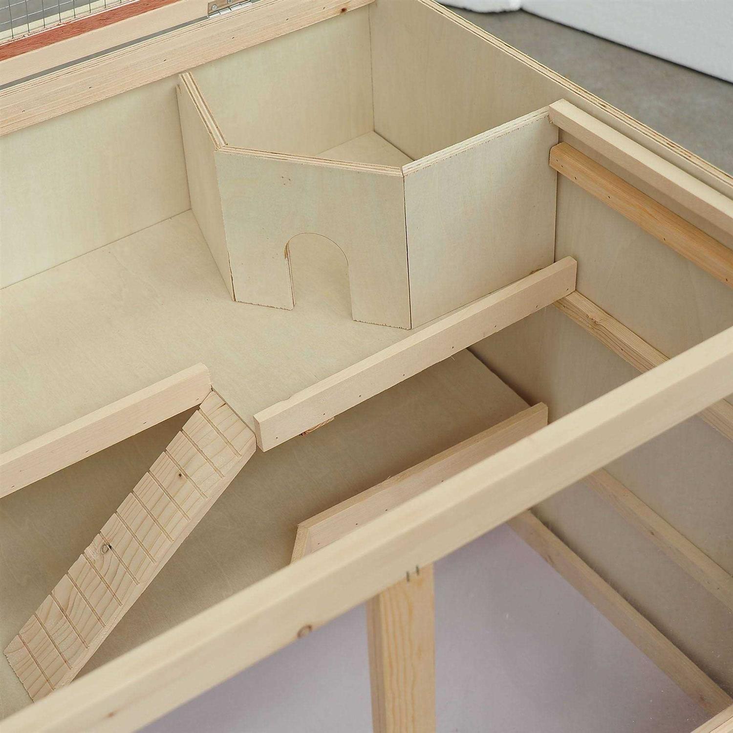 PawHut Extra Large Wooden Hamster Cage, Gerbil Cage, and Other Small Animal Habitat - Pet Supplies online store