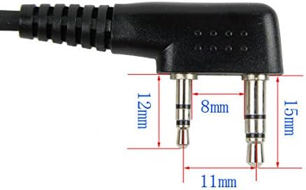 Tactical Throat Mic Earpiece Headset with Finger Ptt Compatible with Baofeng Radio BF-F8HP BF-F9 UV-82 UV-82HP UV-82C UV-5R UV-5R+ UV-5RA UV-5RB UV-5RC UV-5RD UV-5RE Kenwood Wouxun Two-Way Radio Pack of 2