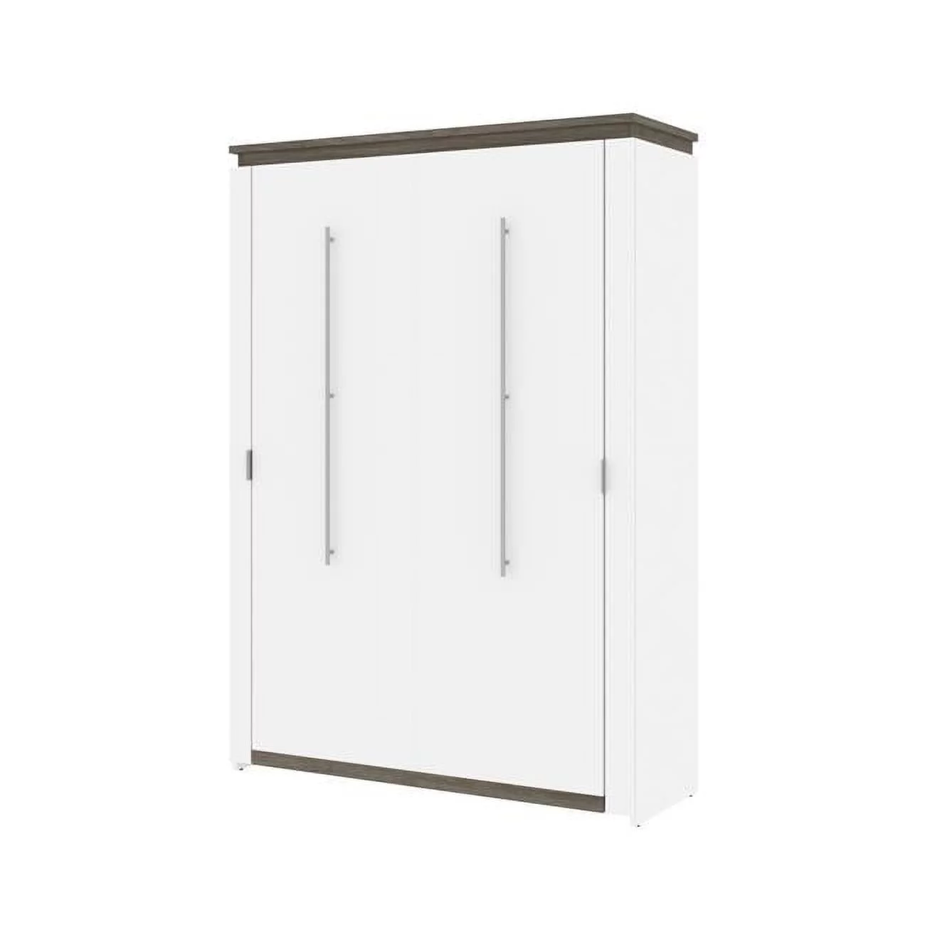 Bestar Orion 61" Full Murphy Bed in White and Walnut Gray