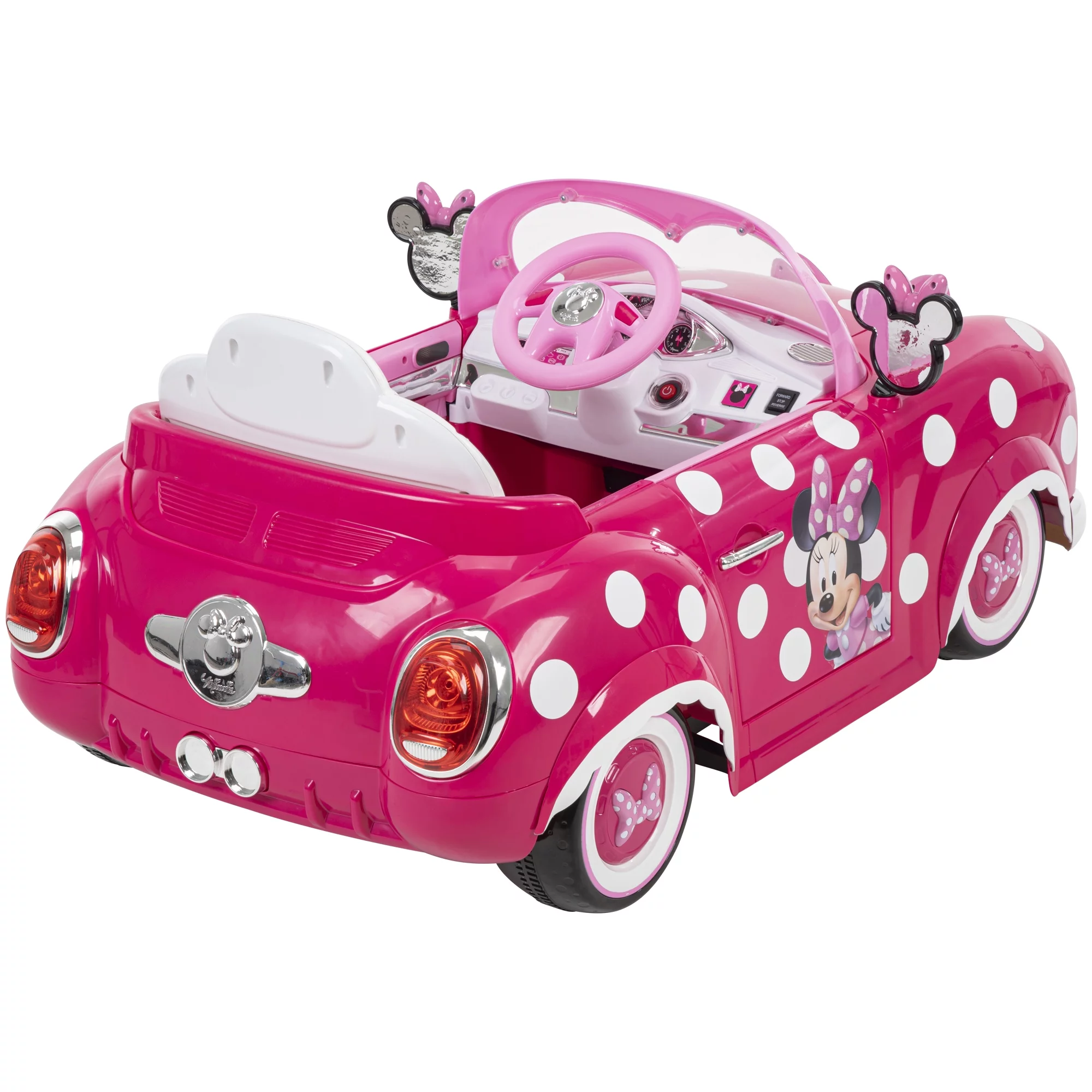Disney Minnie Mouse Convertible Car 6 Volts Electric Ride-on, for Children Ages 3+ years, by Huffy