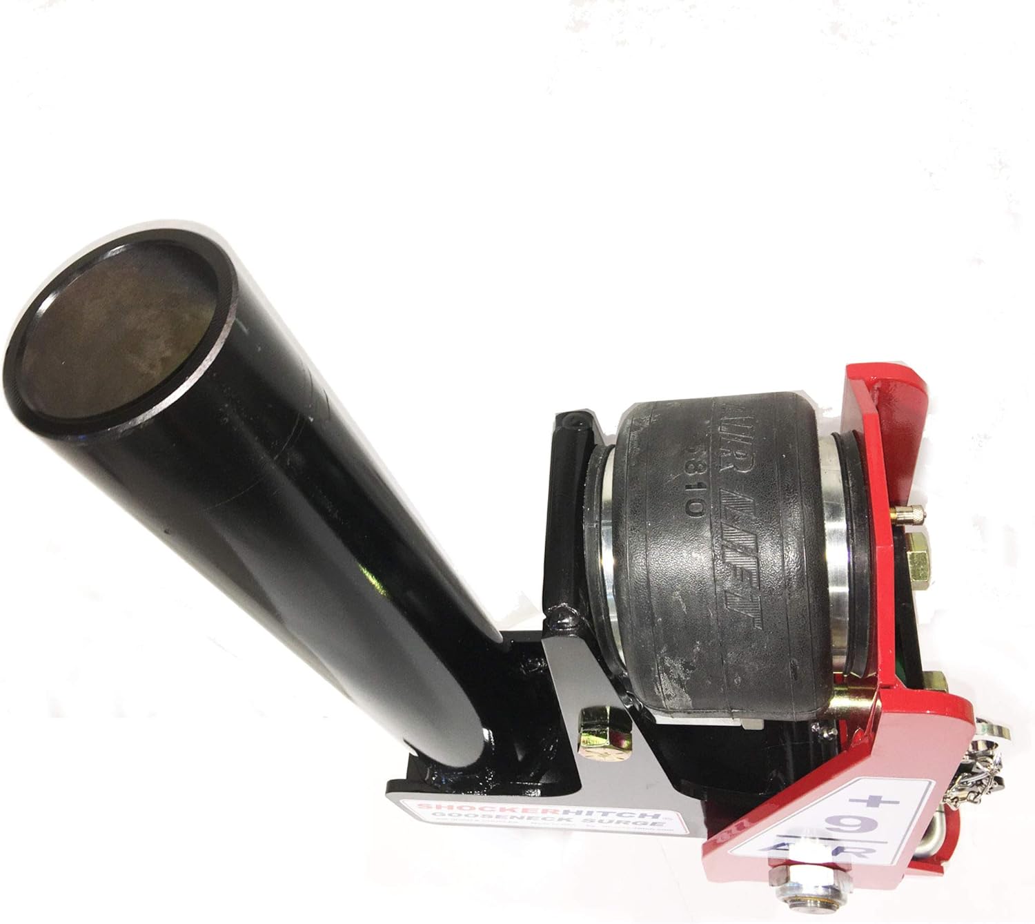 Shocker Gooseneck Air Hitch & Coupler for Kerr Bilt Trailers, Round 3-15/16" Angled Pin 30K Coupler 9" Offset