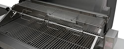 Mont Alpi Black Stainless Steel Gas Outdoor Kitchen Bar Island Grill w/Fridge Cabinet + Infrared Side & Rear Burner