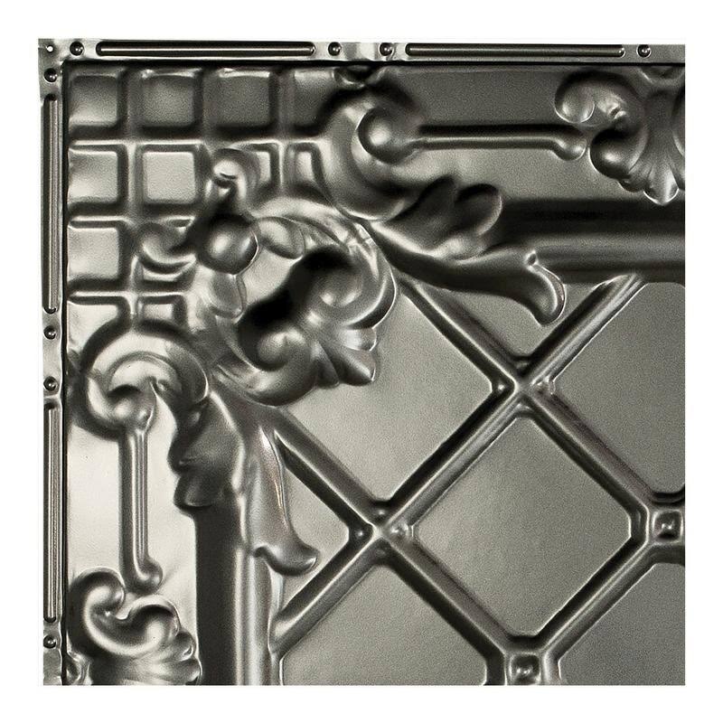 Great Lakes Tin Sample - Toledo Glue-Up Ceiling Tile in Argento