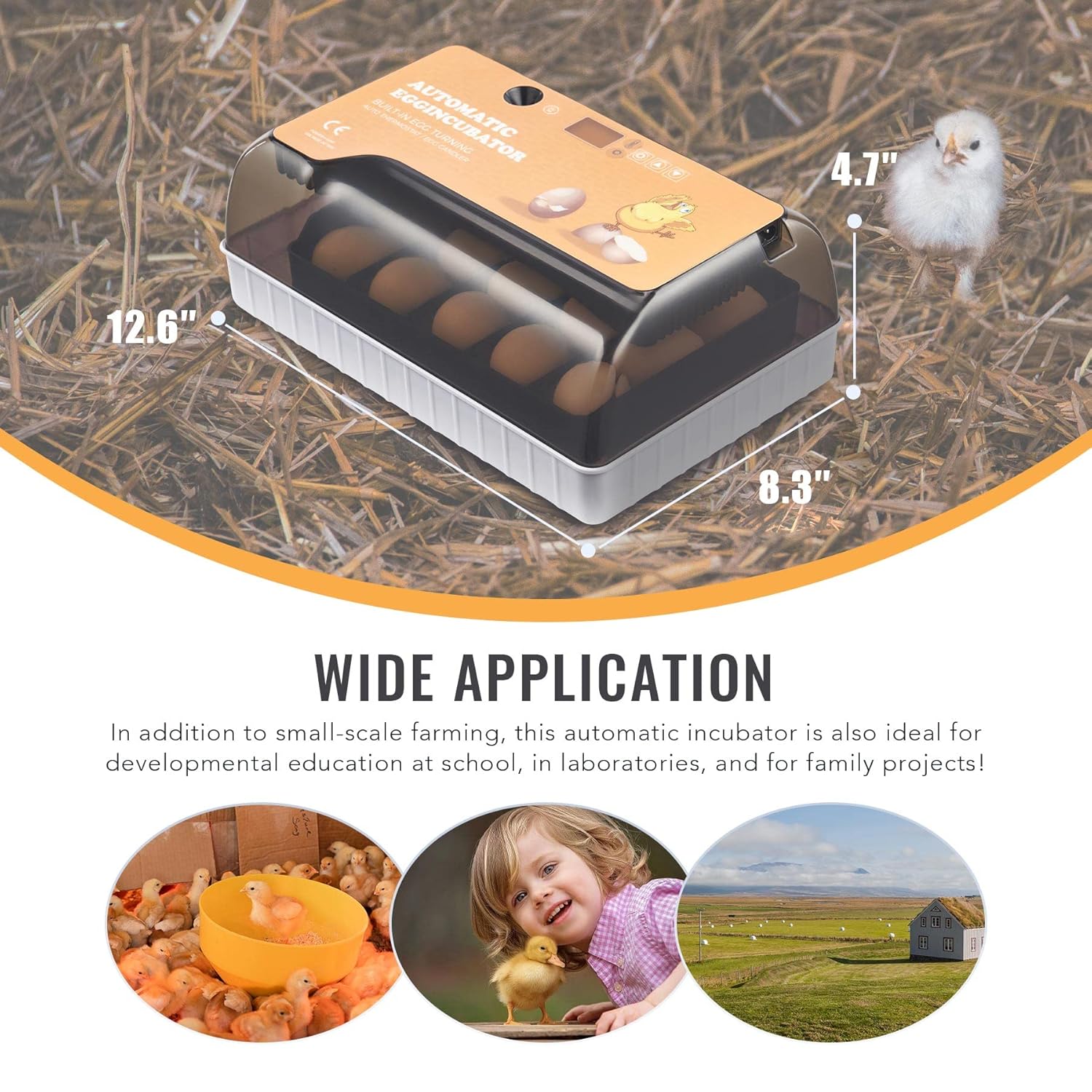 CREWORKS Digital Egg Incubator, 9-35 Eggs Hatching Incubator with Fully Automatic Egg Turning and Temperature Control, Auto Poultry Hatcher with LED Candler for Chicken, Duck, Quail, Goose, Birds Pack of 2