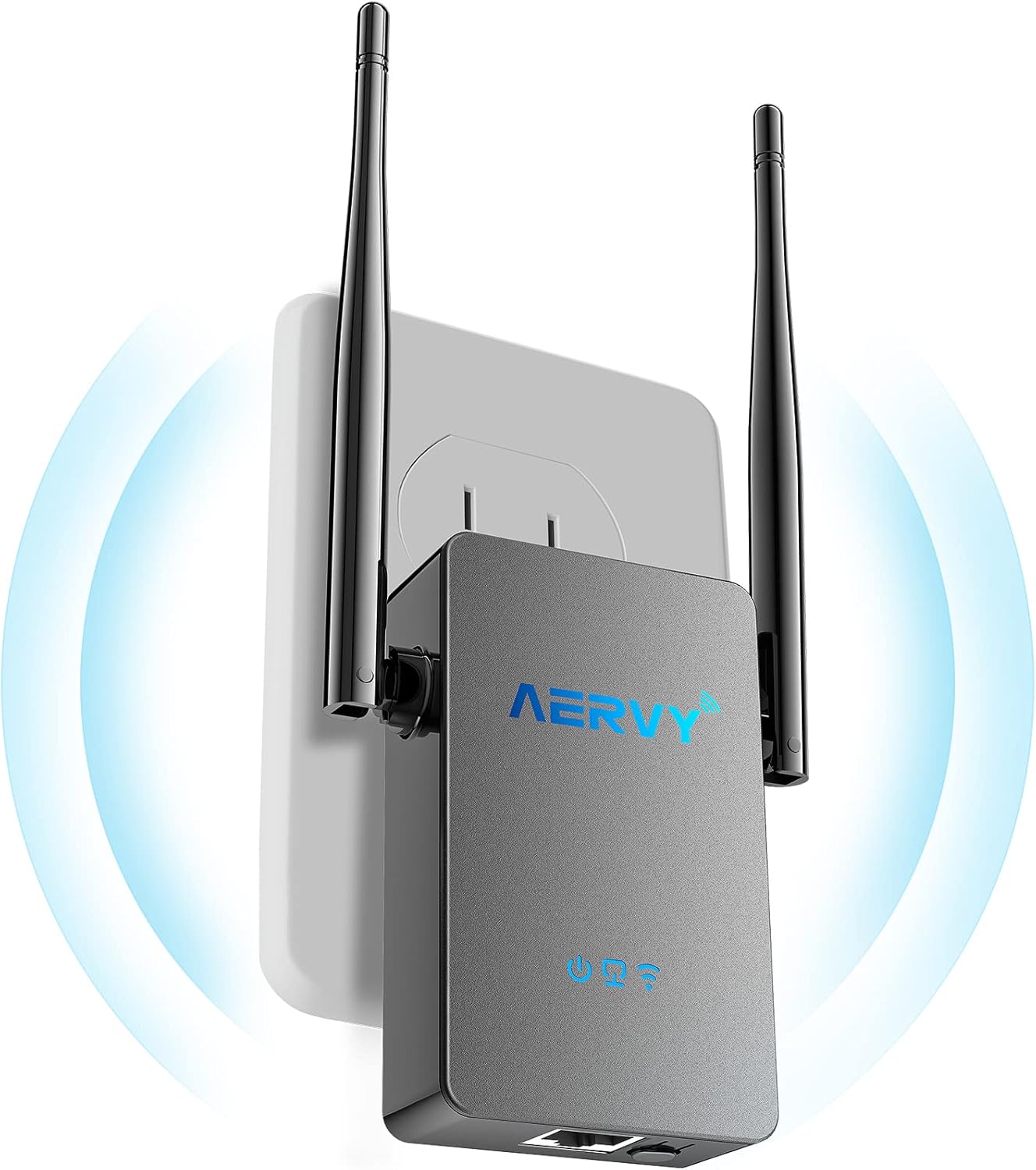 2022 WiFi Extender Range Booster Covers up to 6500sq.ft and 35 Devices, Internet Repeater for Home with Ethernet Port Wireless Signal Amplified Long-Range 360° Full Coverage ,Easy 1-Tap Setup Pack of 2