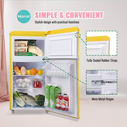 WANAI mini fridge with freezer dual door
