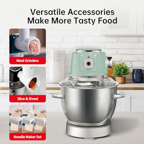 Hauswirt Stand Mixer, LED Smart Touchscreen Dough Mixer, 5.3Qt Mixers Kitchen Electric Stand Mixer, 11speeds 3-In-1 Kitchen Bread Mixer with Stainless Steel Egg Whisk, Dough Hook, Beater