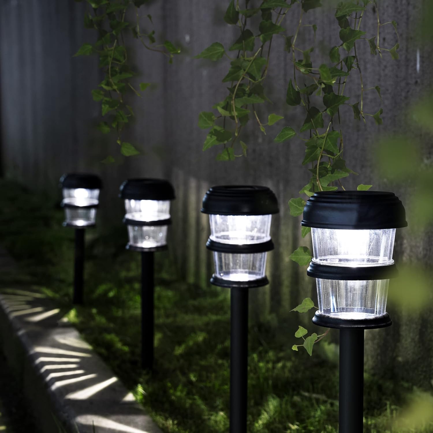 GIGALUMI Solar Pathway Lights, 12 Pack Bright Solar Lights Outdoor, LED Solar Garden Lights Solar Powered Landscape Lighting for Pathway, Yard, Walkway and Driveway (Cold White)