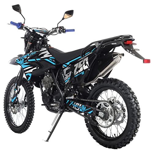 X-PRO Templar M 250cc Dirt Bike with Zongshen Engine 5 Speed Pit Bikes Adult Pitbike, Big 21"/18" Wheels! (Black)