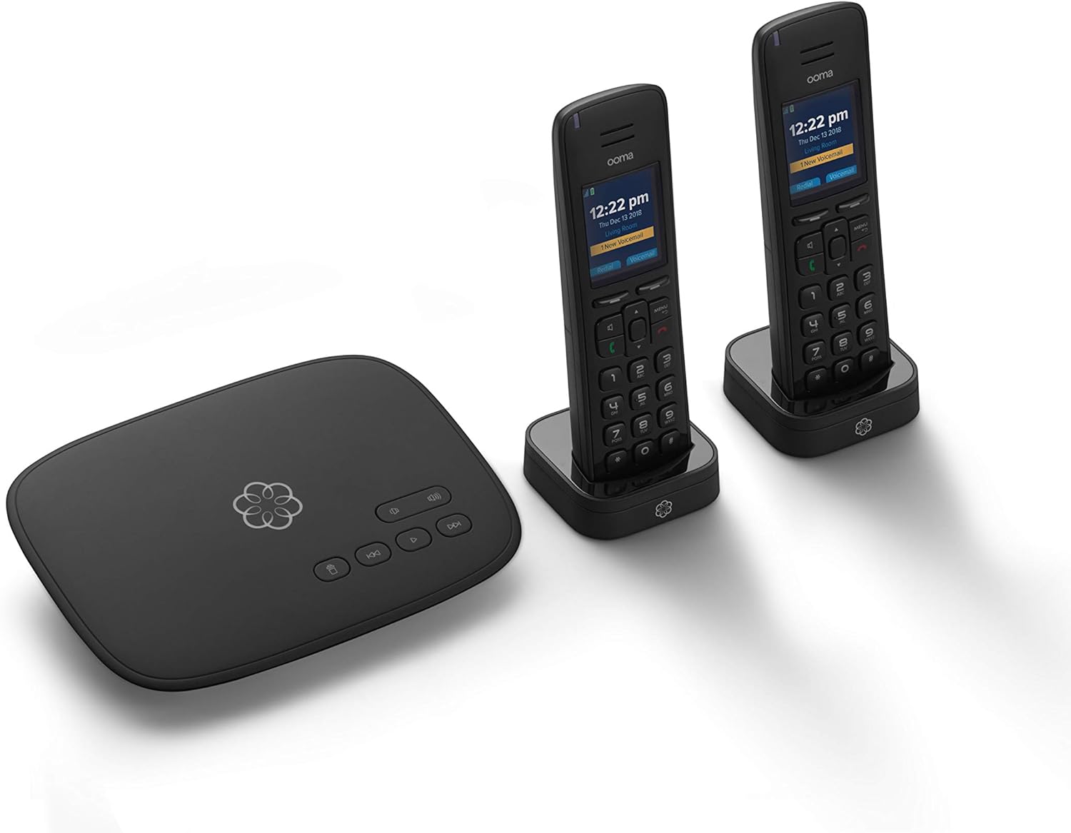 Ooma Telo VoIP Free Internet Home Phone Service with 3 HD3 Handsets. Affordable landline Replacement. Unlimited Nationwide Calling. Answering Machine. Option to Block robocalls.