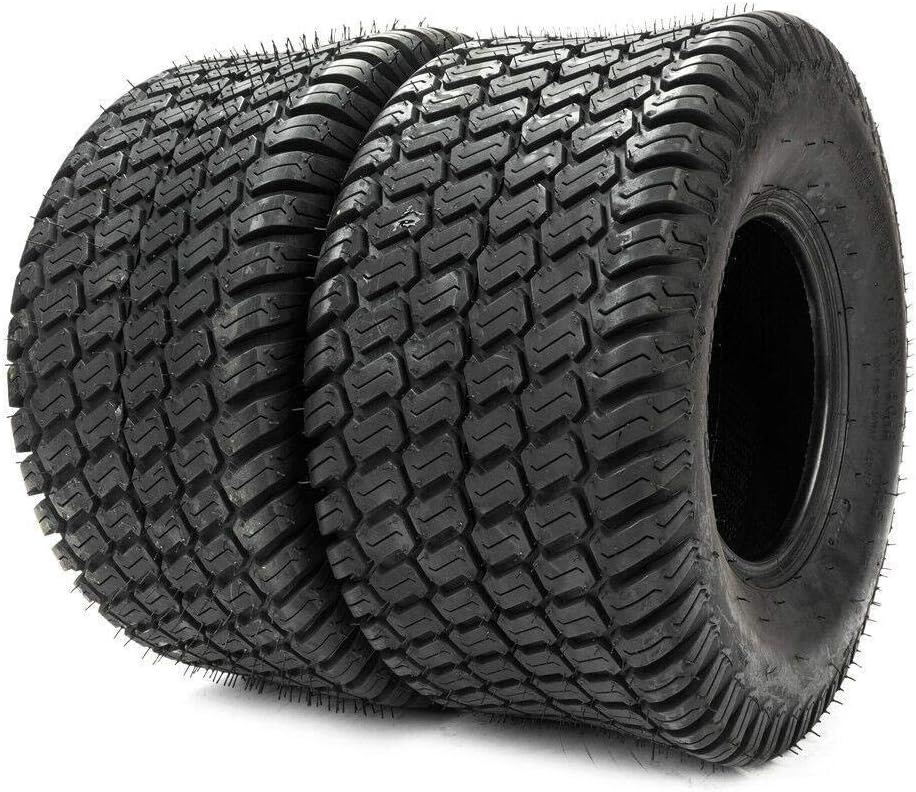 MOTORHOT 2Pcs 570LBS TIRES Tubeless 15x6.00-6 Turf Tires Lawn Mower Tractor OD:380mm Pack of 2