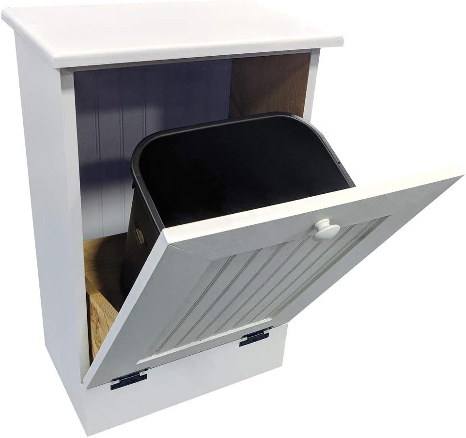 Tilt Out Wooden Trash Cabinet (Solid - Cottage White)