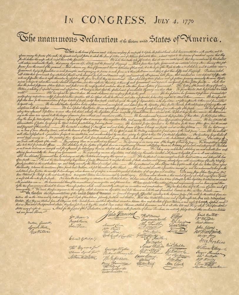Posterazzi Declaration of Independence Nsigned Copy of The Declaration of Independence 4 July 1776 Poster Print by Granger Colle