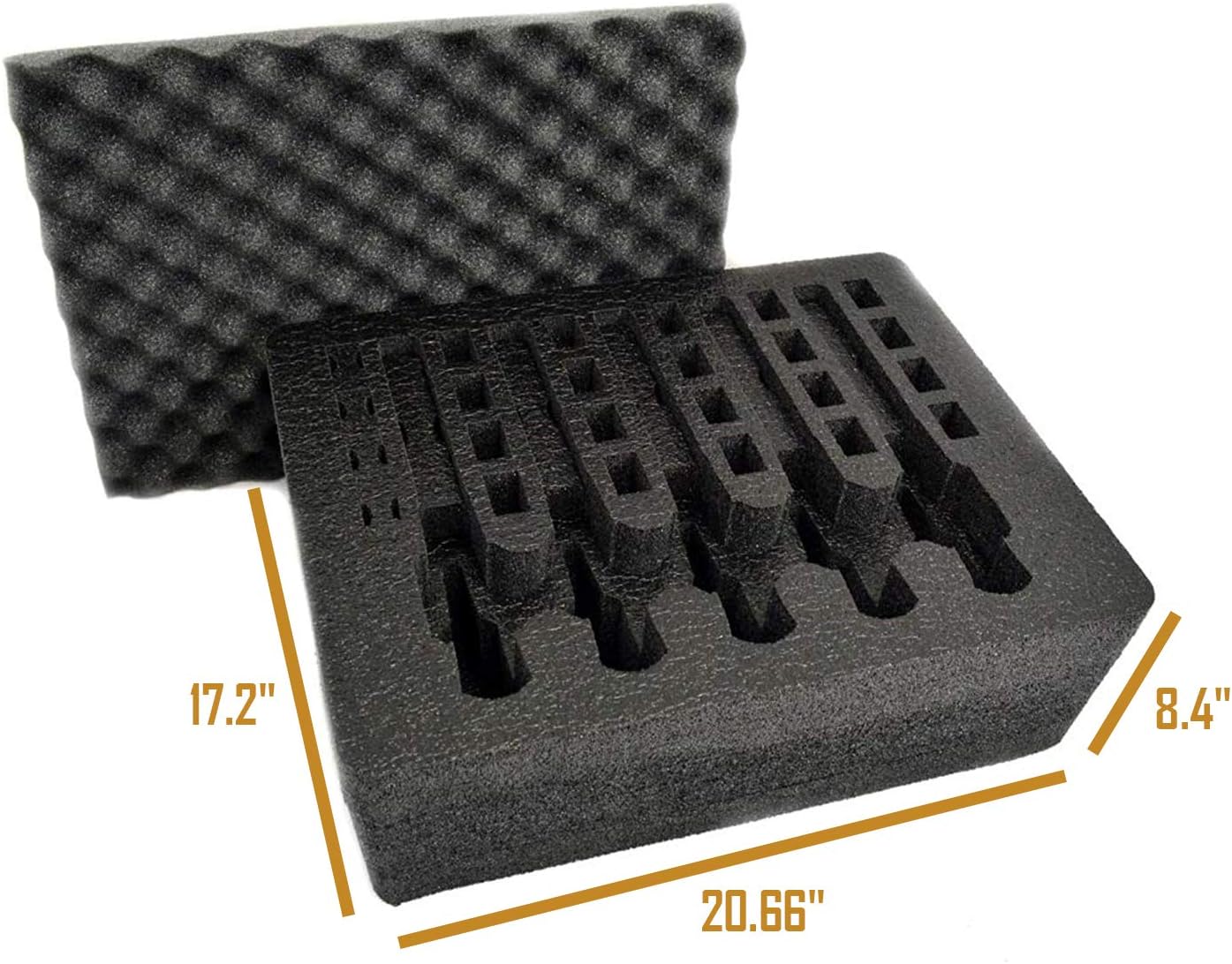 5 Pistol 24 Magazine Storage Foam Insert for Pelican 1550 Case - 2 Piece Set Pre-Cut Military Grade Polyethylene Foam Base Insert and Lid Liner (Case Not Included)
