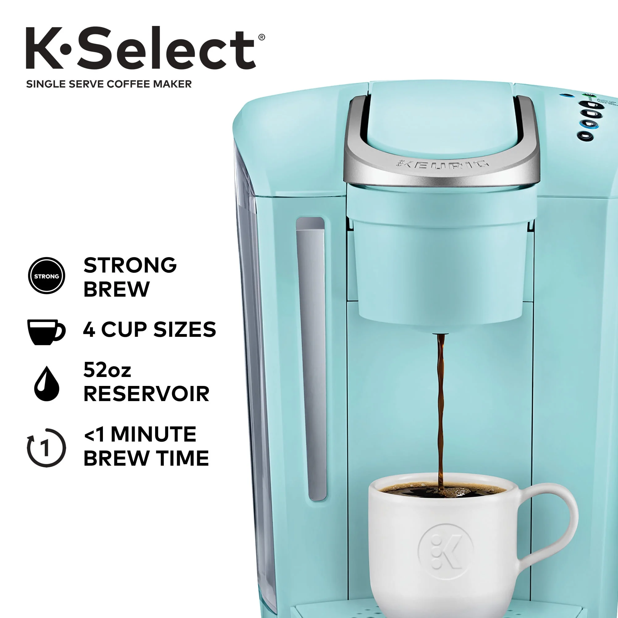 Keurig K-Select Single-Serve K-Cup Pod Coffee Maker, Matte White