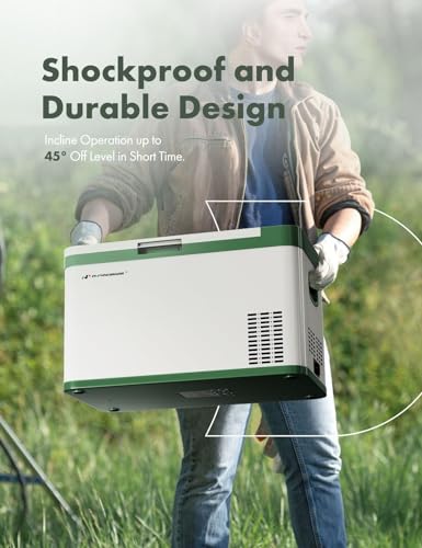 A-Premium Portable Fridge Refrigerator, -4℉-68℉ Portable Freezer Fast Cooling with 12/24V DC & 110/240V AC for Camping RV Roadtrips Truck Outdoor and Home Use