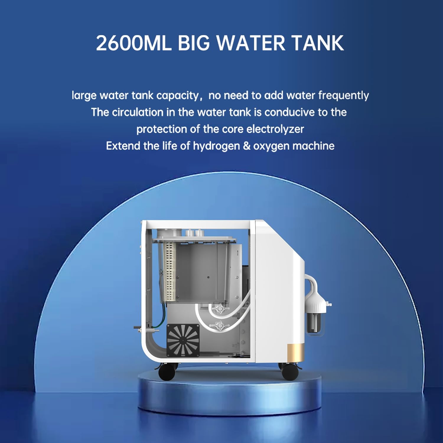 Hydrogen Inhalation Machine HO-Mixed 1500mL/min Browns Gas Inhaler, Hydrogen Water Generator, Clinical High-Purity OxyHydrogen 8-Hours Quiet Model XQ-11