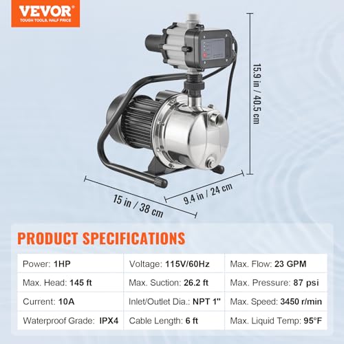 VEVOR Shallow Jet Well Pump